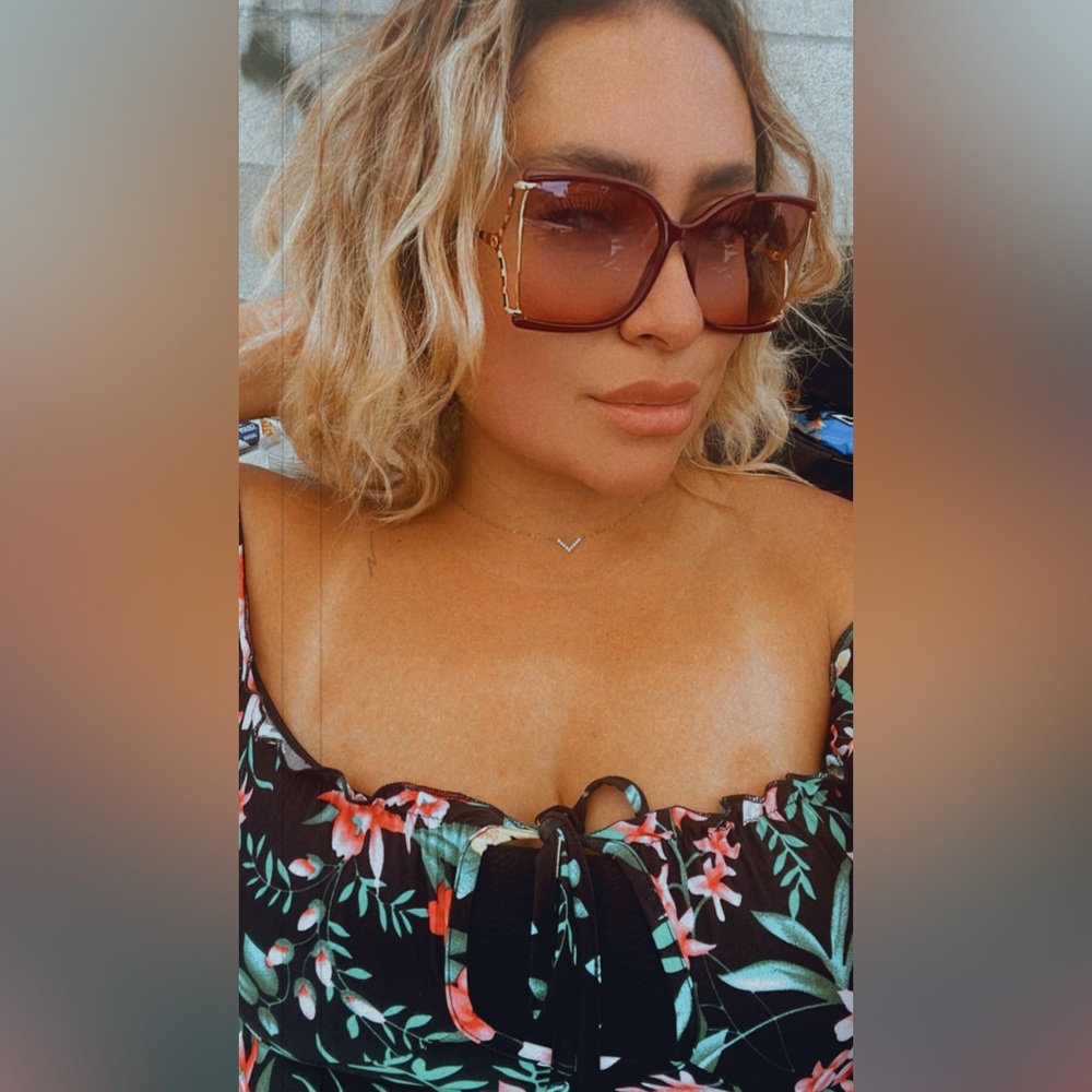 Gucci Burgundy and Gold Sunglasses